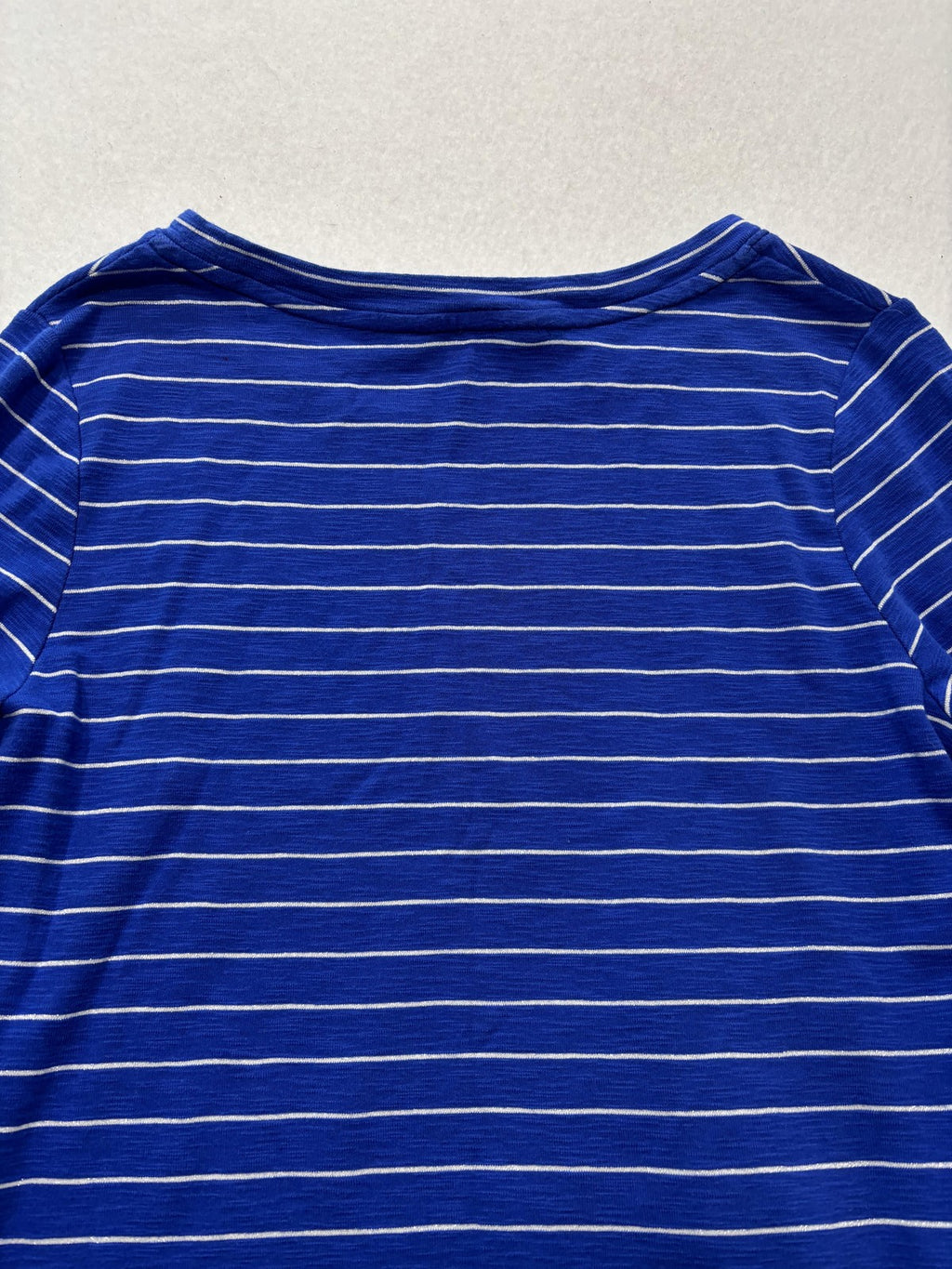 Tommy Bahama Shirt Womens Medium Blue Stripe Crew Neck 3/4 Sleeve Tunic Top