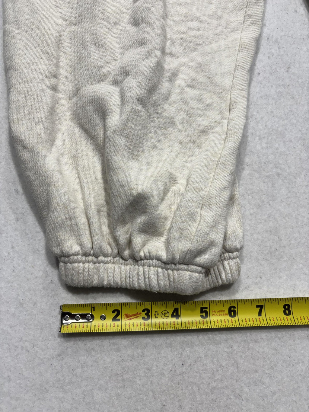 PINK Victoria's Secret Jogger Pants Womens XL Beige Fleece Elastic Pockets Ankle