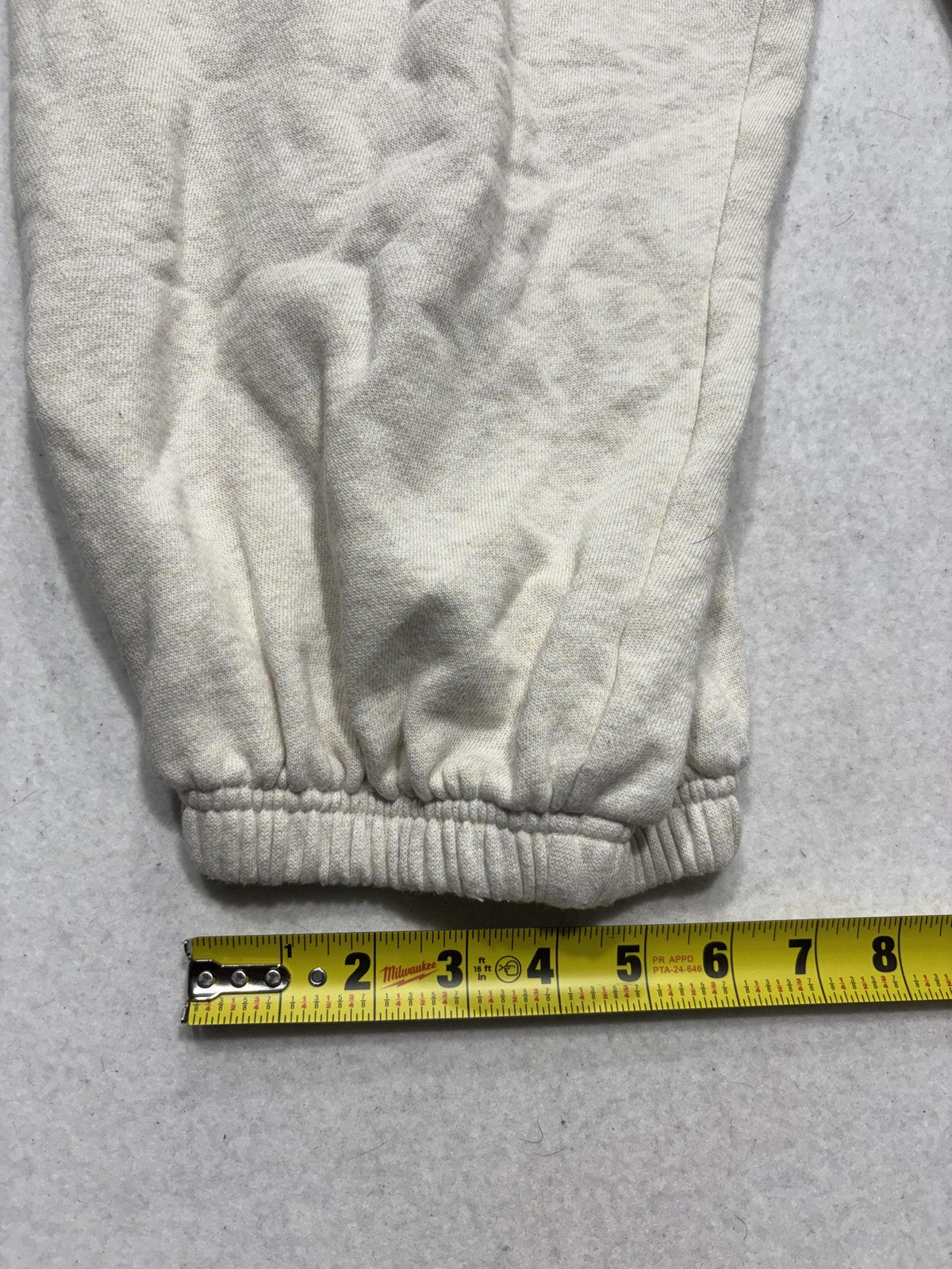 PINK Victoria's Secret Jogger Pants Womens XL Beige Fleece Elastic Pockets Ankle
