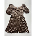 Arula Womens 0X Brown Velvet Puff Sleeve Fit Flare Party Dress ALD45118-018