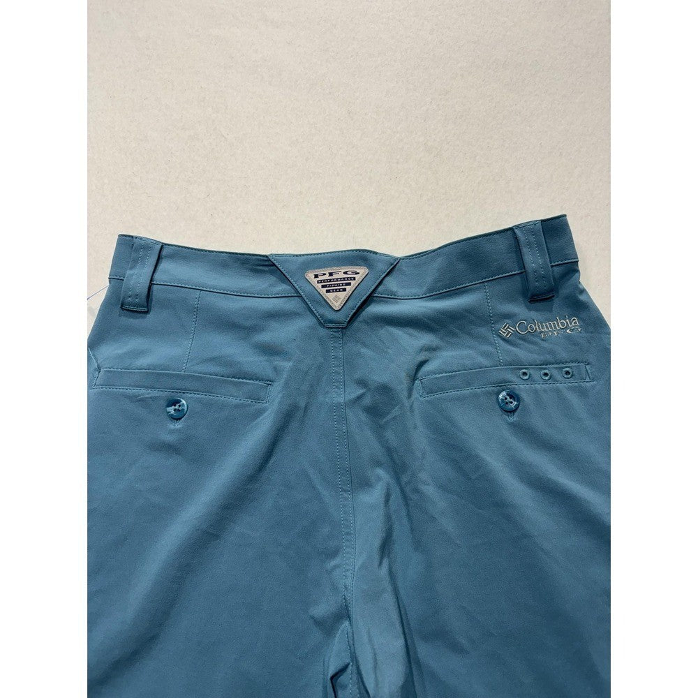 Columbia PFG Grander Marlin Shorts Mens 28 Blue 8" Inseam Omni-Shade Fishing