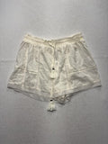 A Loves A Shorts Womens Large White Gauze Skimmer Tassel Drawstring Lace Trim
