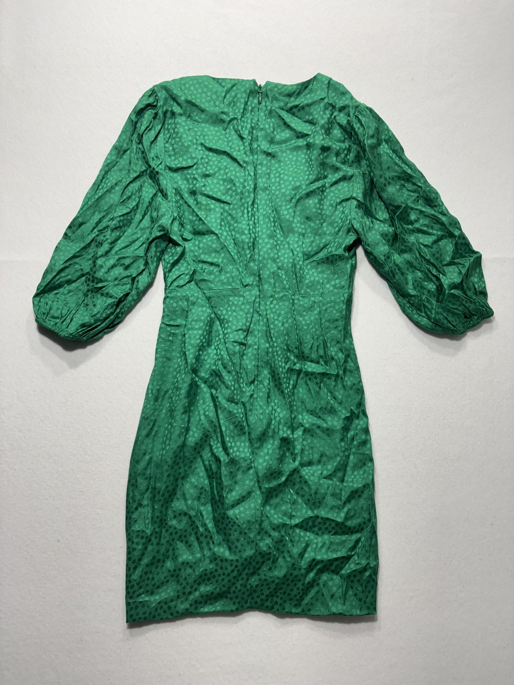 BCBGMAXAZRIA Dress Womens 4 Green Jacquard Sweetheart Ruffle Ruched Mini Party