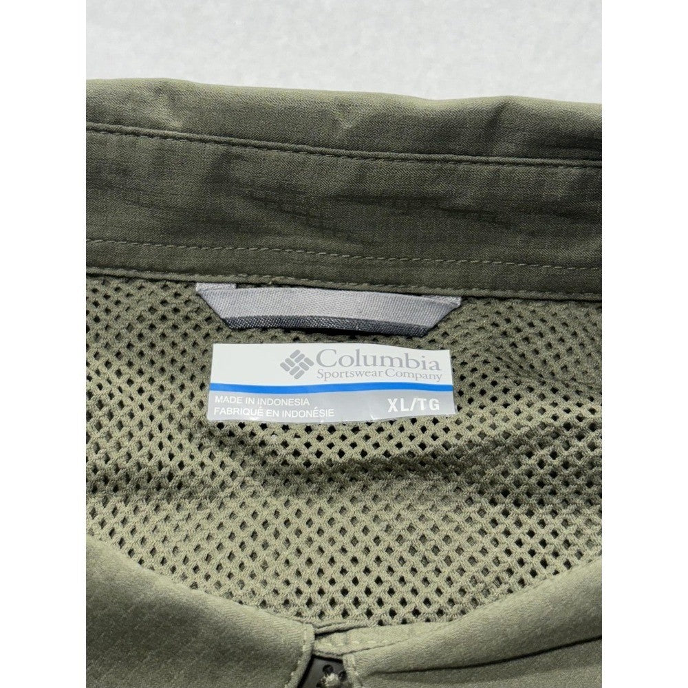 Columbia Omni-Shade Shirt Mens XL Green Long Sleeve Fishing Button Up XM2815