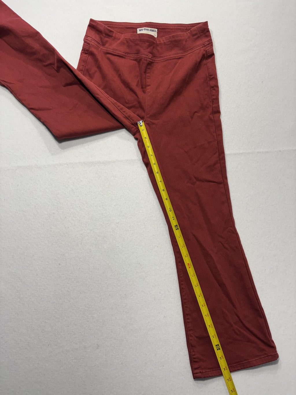 We The Free Pants Womens Small Red Twill Jegging Flare Leg Pull On Stretch