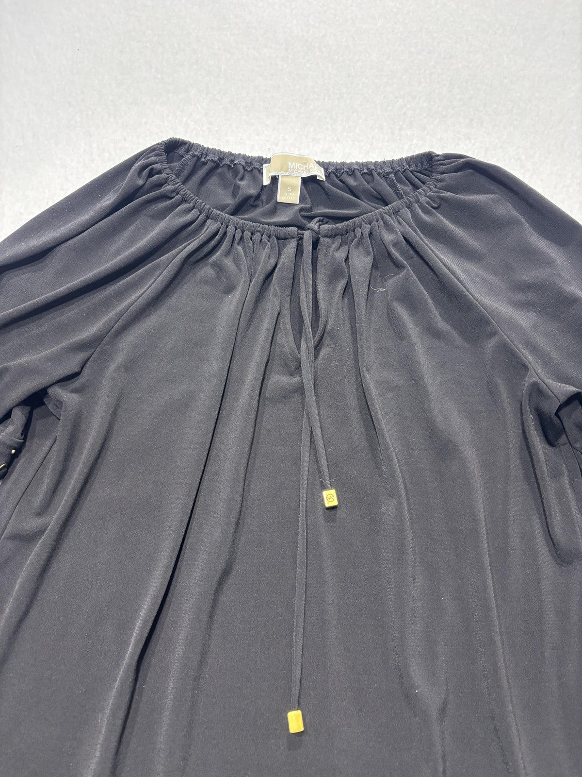 MICHAEL Michael Kors Dress Womens Small Black Scoop Neck Studded Bell Sleeve