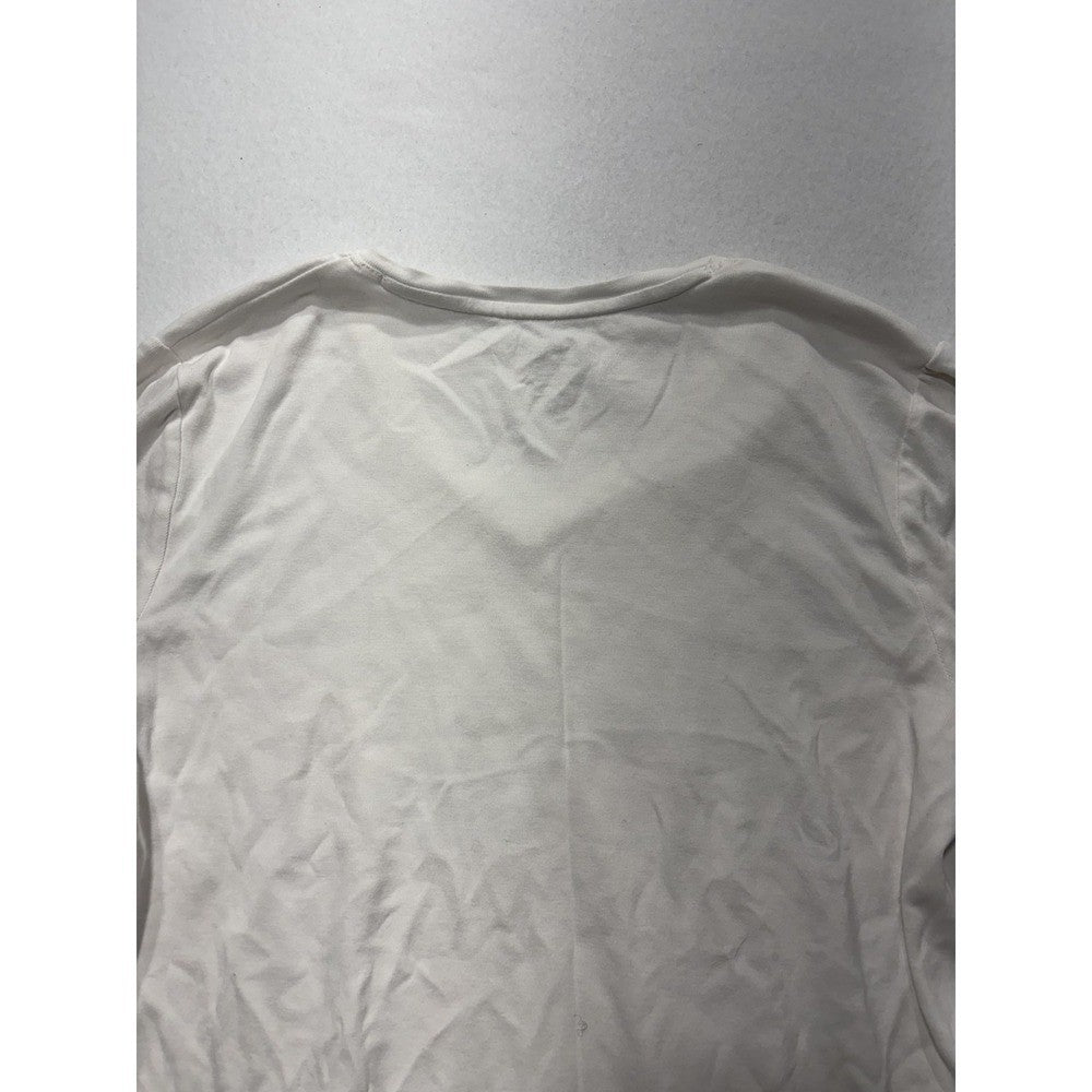 By Chico's Shirt Womens 1 White V Neck Short Sleeve Cotton Tee Basic Casual