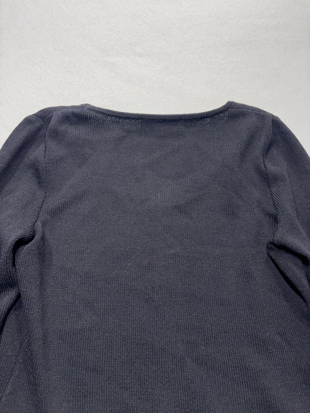 St. John Sweater Womens 4 Black Scoop Neck Rhinestone Button Long Sleeve Knit