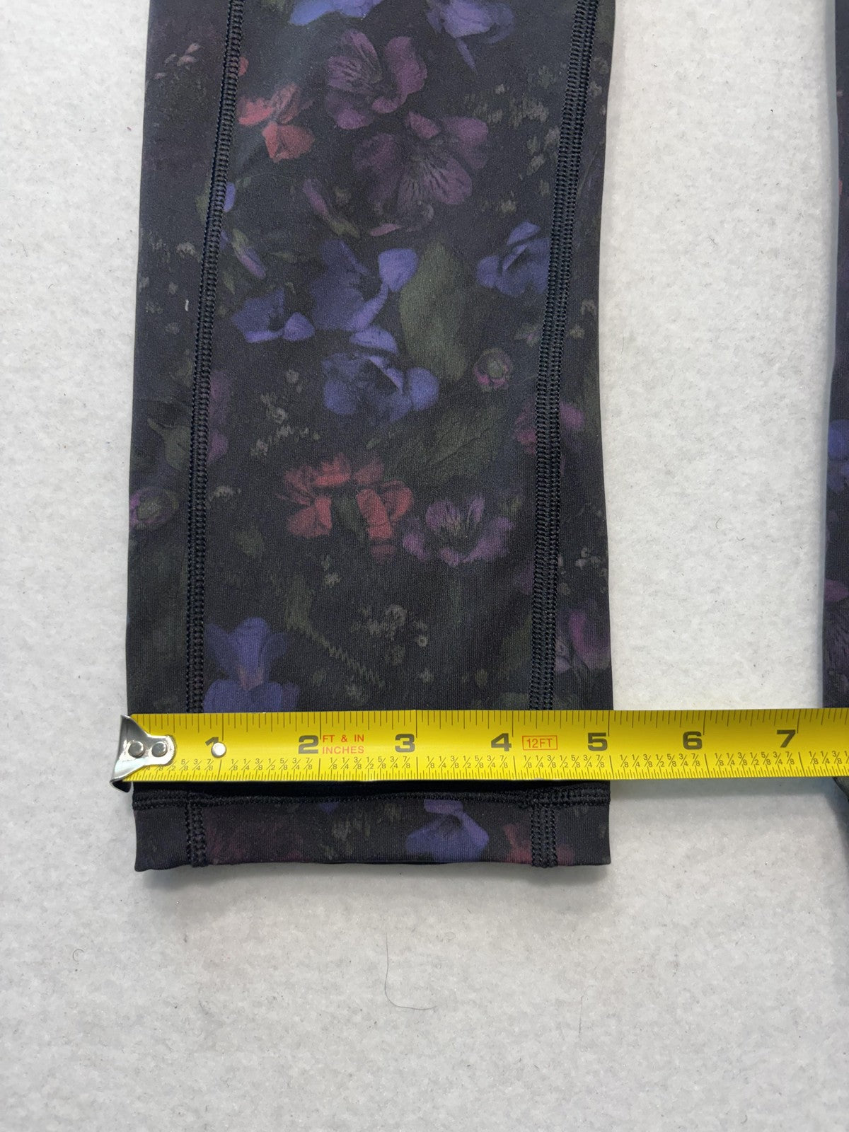 Lululemon Leggings Womens 4 Black Floral High Rise Pocket Ankle Stretch Athletic