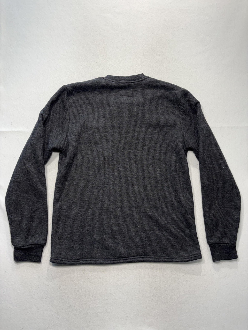 Coleman Sweatshirt Mens Medium Black Heather Thermal Henley Lined Fleece Pocket