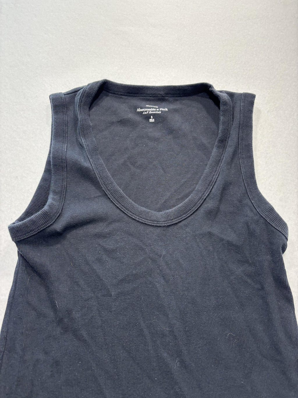 Abercrombie & Fitch Tank Womens Small Black Ribbed Knit Scoop Neck Maternity