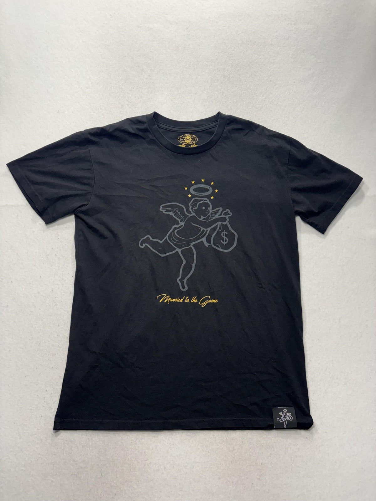 Muerte Hustle Daily Shirt Mens Large Black Married To The Game Angel Tee