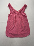 Rebecca Taylor Tank Womens 8 Pink Silk Scoop Neck Ruffle Chiffon Sleeveless Top