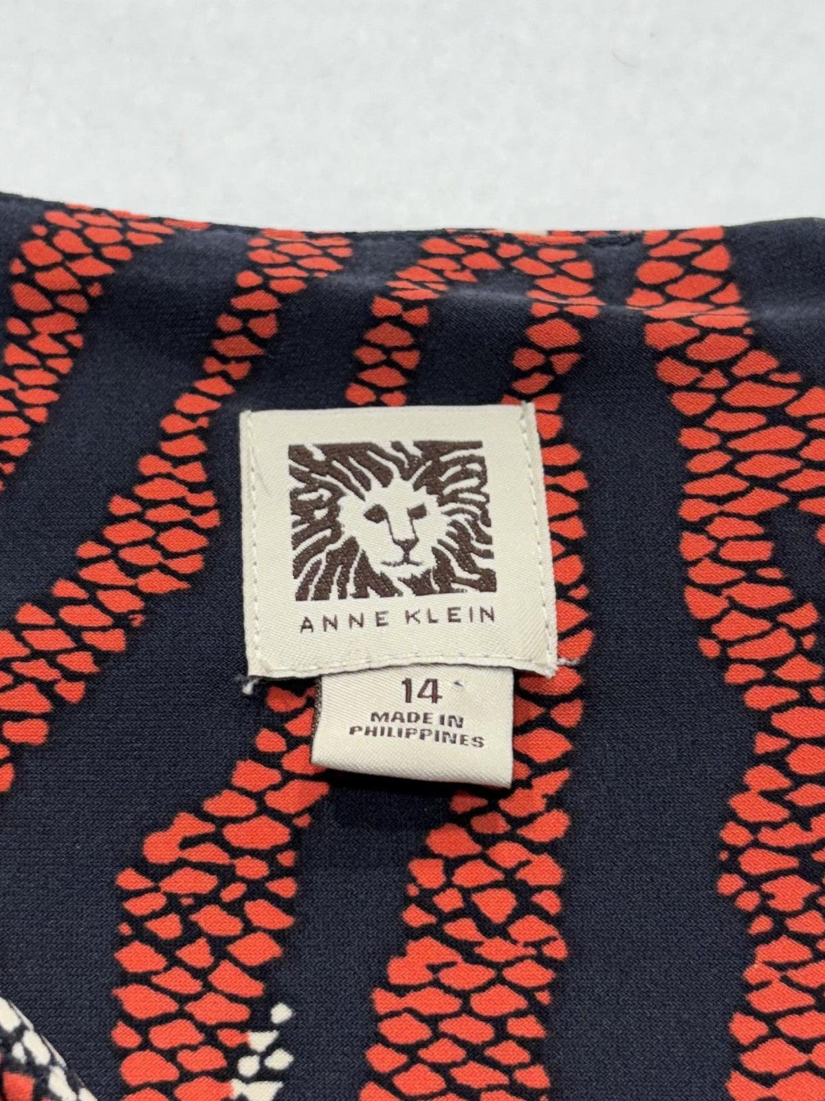 Anne Klein Dress Womens 14 Multi Animal Ruched Sheath 3/4 Sleeve Knee Length