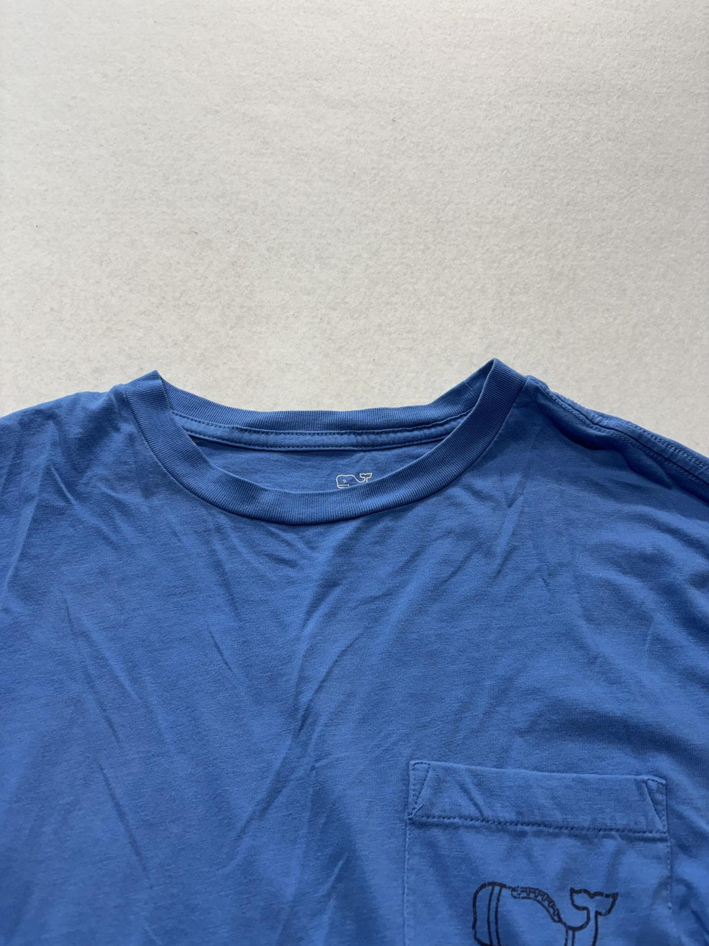 Vineyard Vines Shirt Mens Small Blue Long Sleeve Whale Logo Pocket Graphic Tee