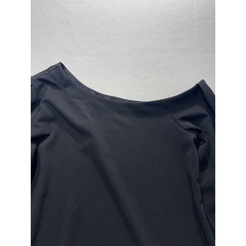 Banana Republic Blouse Womens Medium Black Off Shoulder Balloon Top 885894-03-1