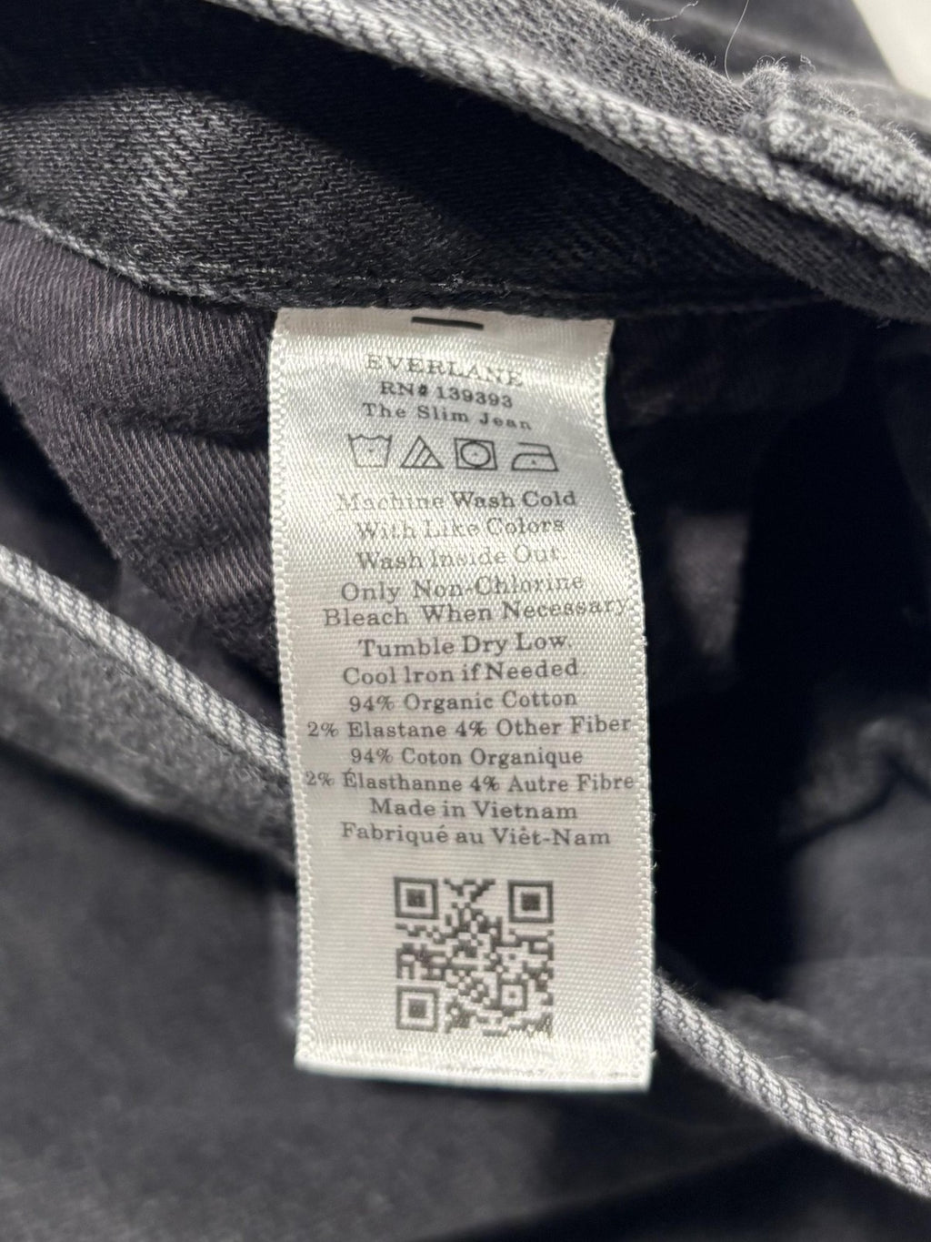 Everlane Uniform The Slim Jeans Mens 35x30 Gray Charcoal Wash Tapered Stretch