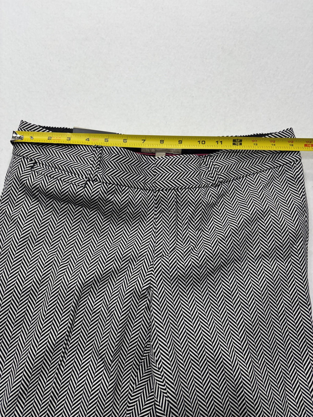 Banana Republic Dress Pants Womens 4 Black White Herringbone Sloan Slim Ankle