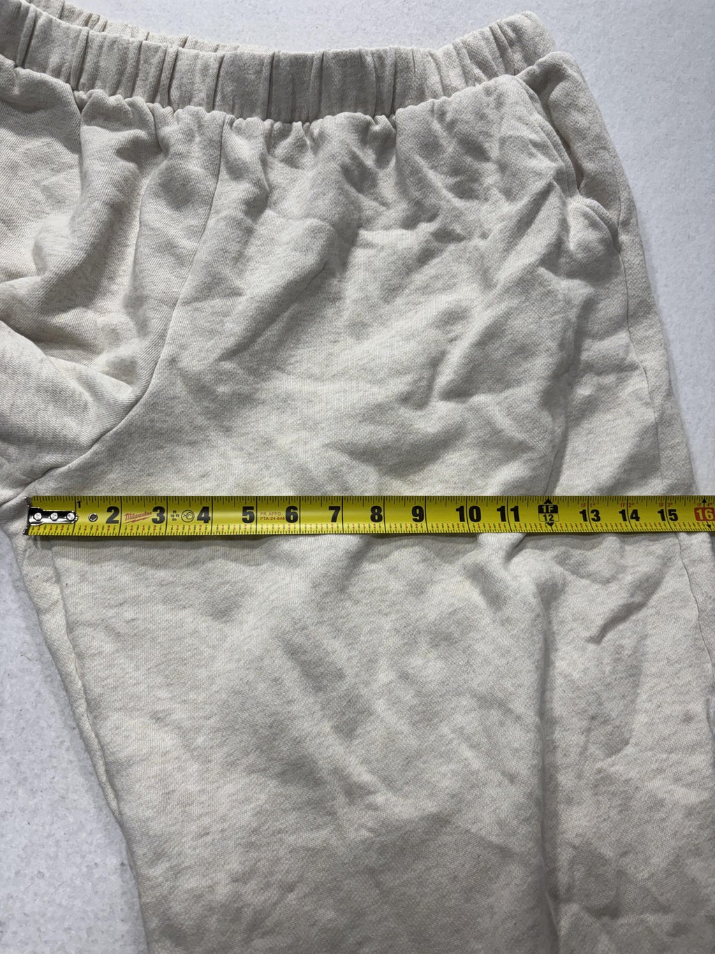 PINK Victoria's Secret Jogger Pants Womens XL Beige Fleece Elastic Pockets Ankle