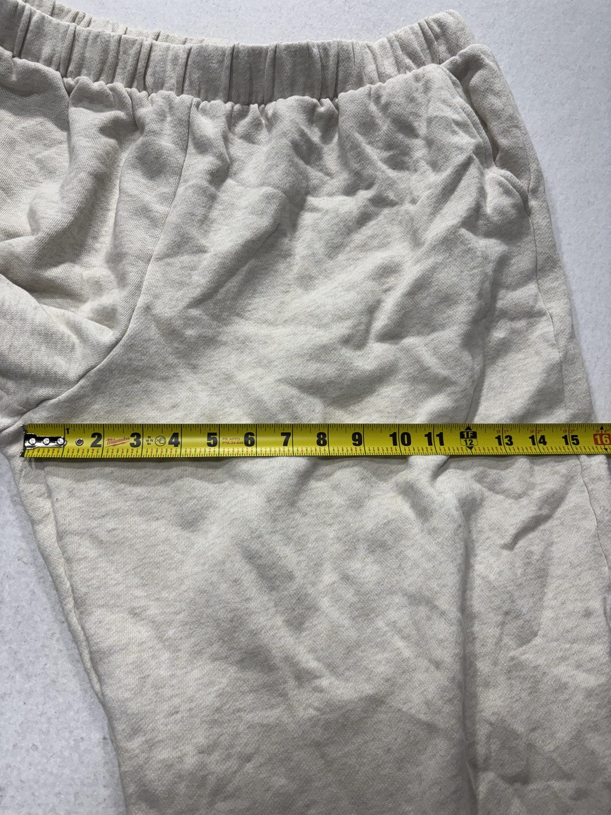 PINK Victoria's Secret Jogger Pants Womens XL Beige Fleece Elastic Pockets Ankle