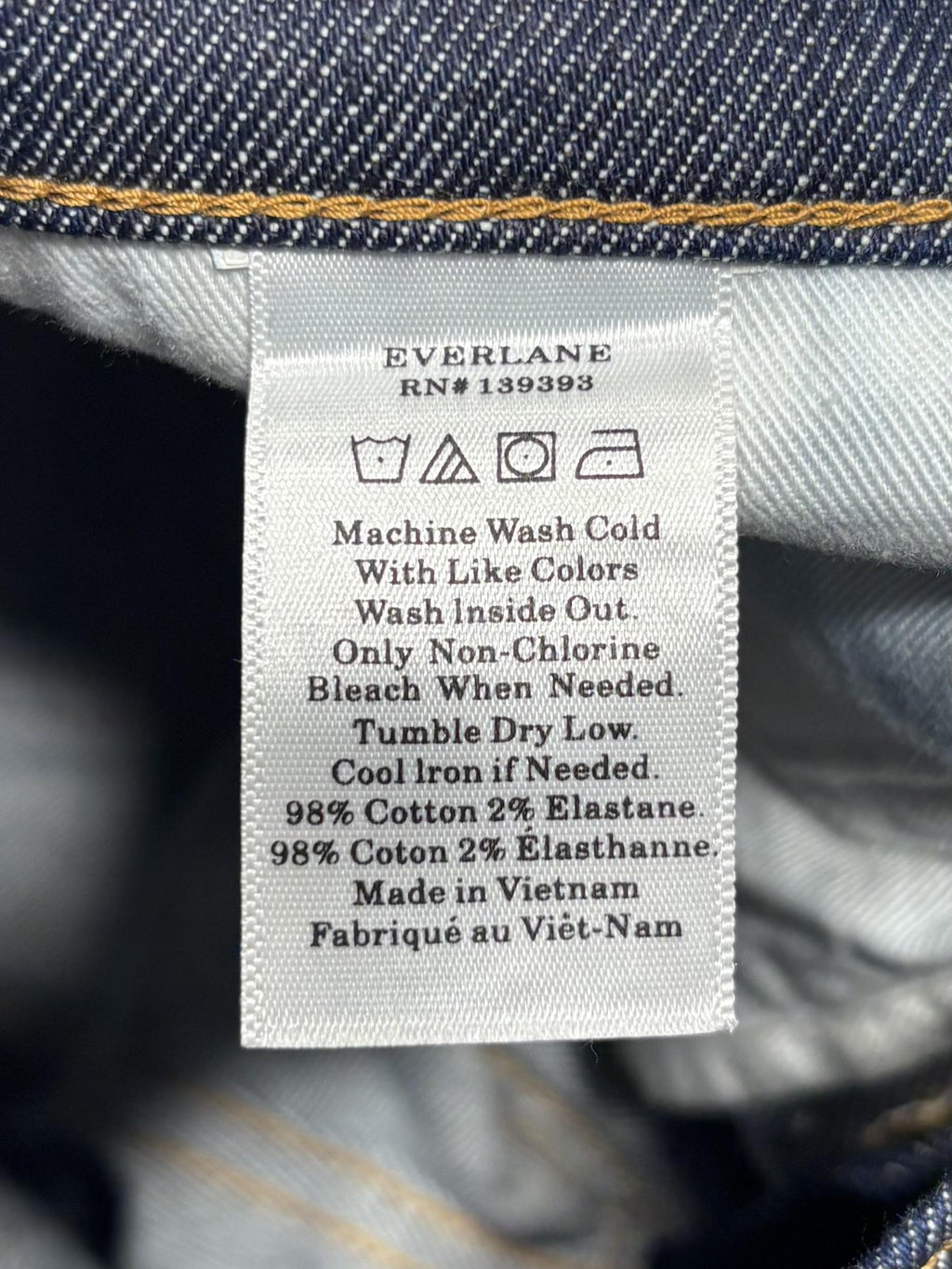 Everlane Jeans Womens 25 Ankle Blue Dark Wash High Rise Skinny Stretch 26x25.5