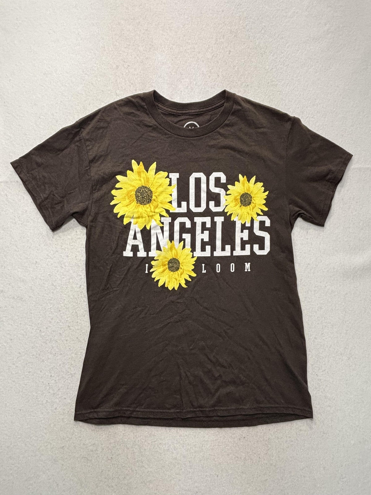 Shirt Mens Medium Brown Los Angeles Sunflower Graphic Tee Floral In Bloom