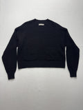 Everlane Sweater Womens Small Black Recycled Cashmere Waffle Crew Neck Pocket