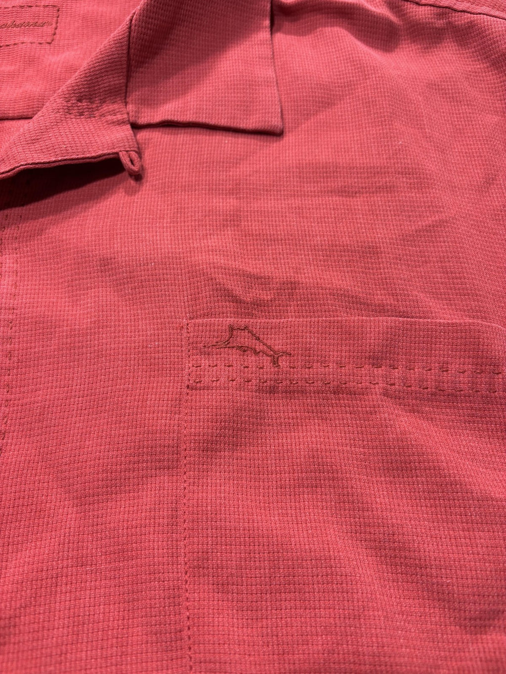 Tommy Bahama Shirt Mens 2XL Red Silk Blend Short Sleeve Button Up IslandZone
