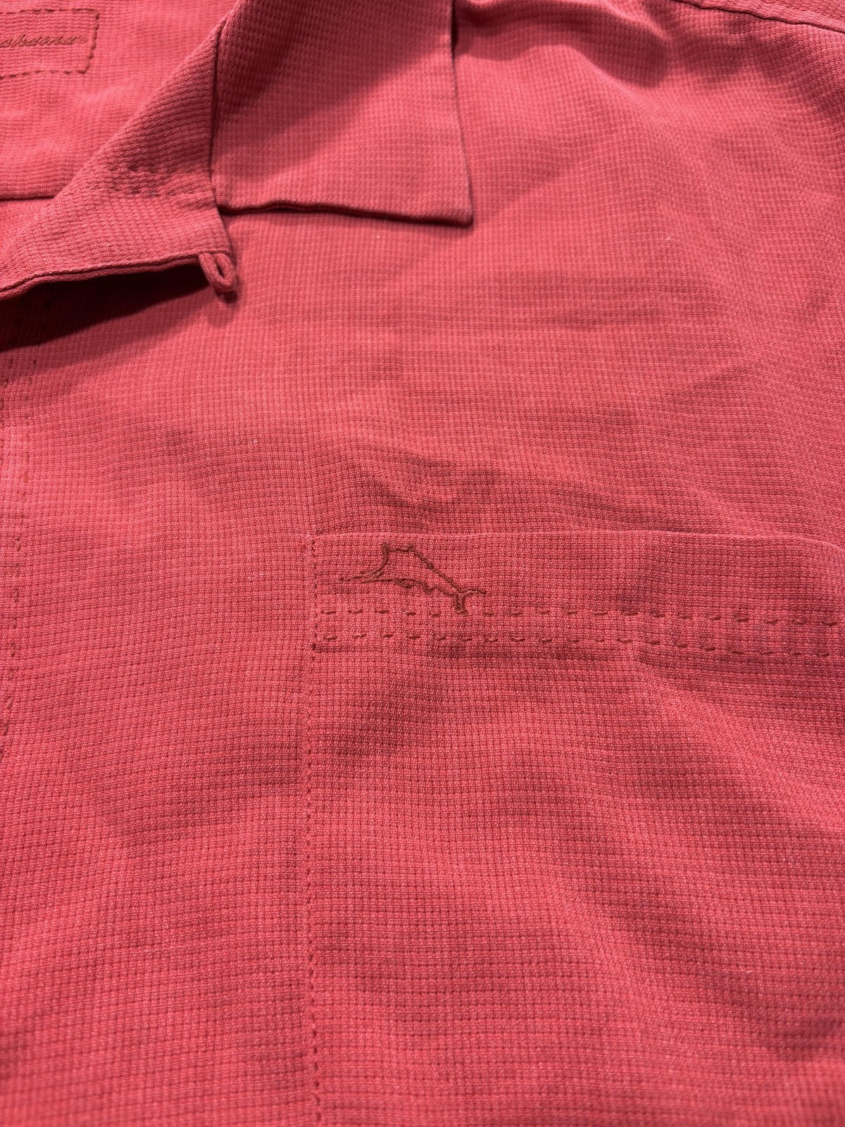 Tommy Bahama Shirt Mens 2XL Red Silk Blend Short Sleeve Button Up IslandZone
