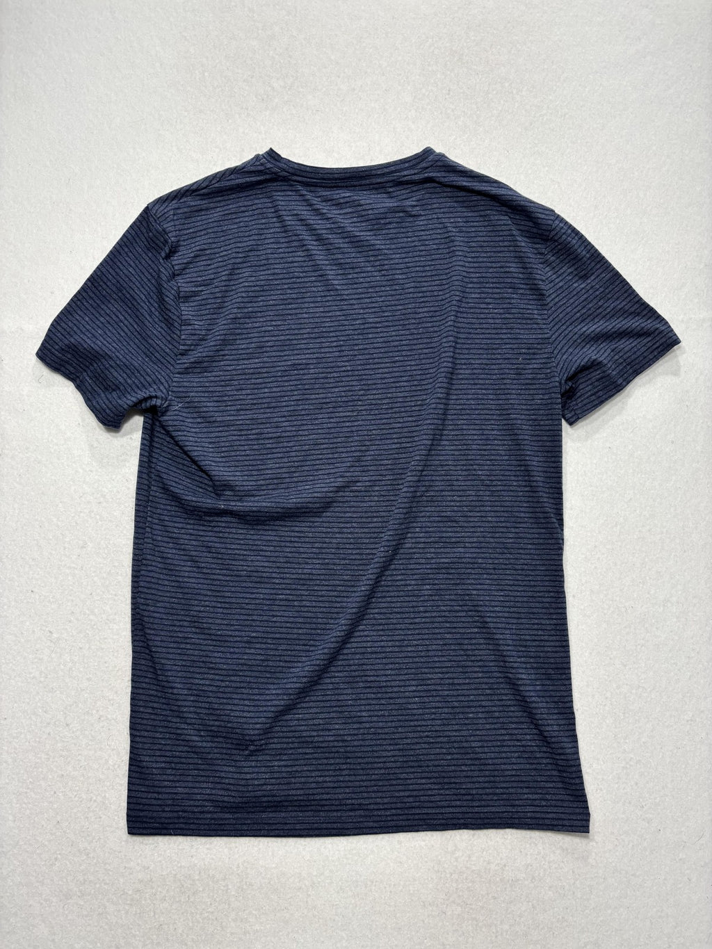 Columbia Shirt Mens Large Blue Striped Crew Neck Short Sleeve Logo Tee Casual