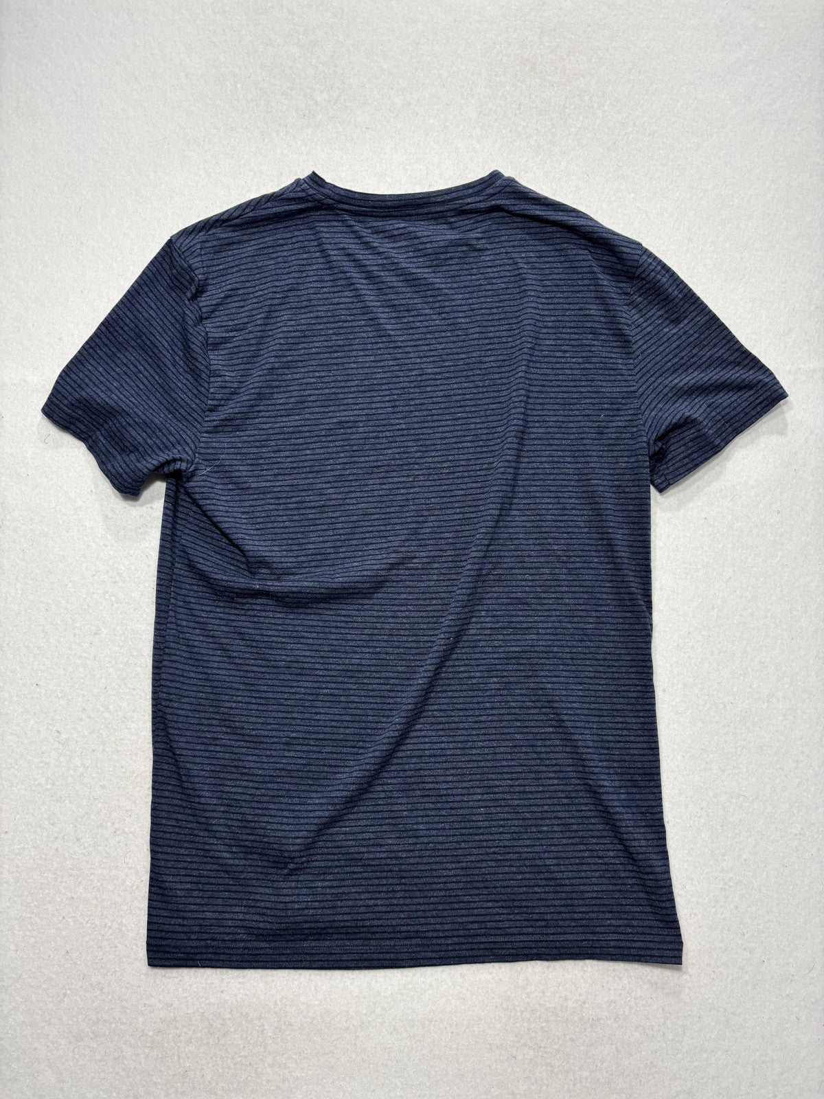 Columbia Shirt Mens Large Blue Striped Crew Neck Short Sleeve Logo Tee Casual