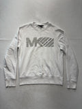 Michael Kors Sweatshirt Mens Small White Fleece Crew Neck MK Logo Pullover