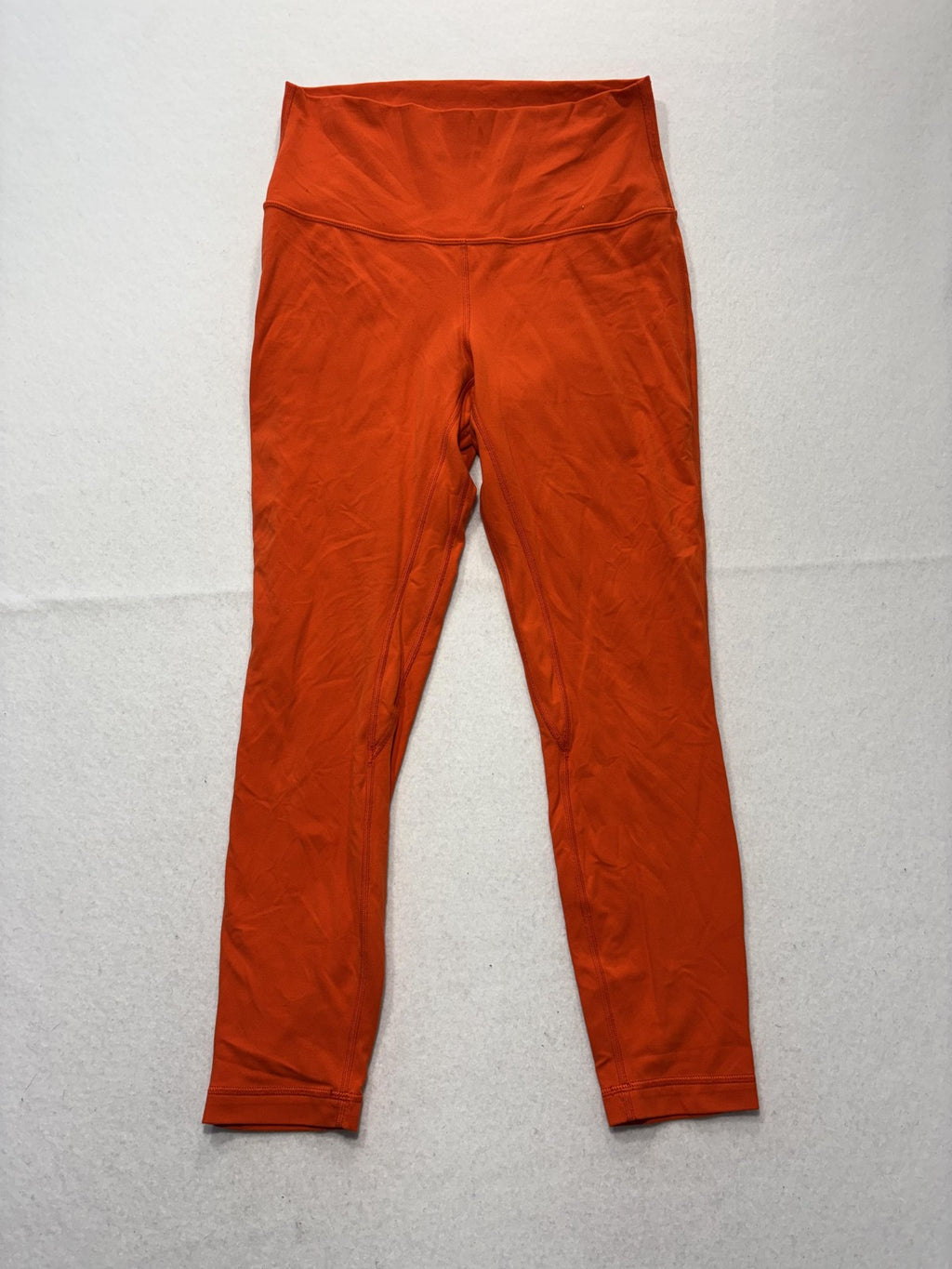 Lululemon Leggings Womens 8 Orange High Rise 25" Inseam Ankle Stretch Yoga