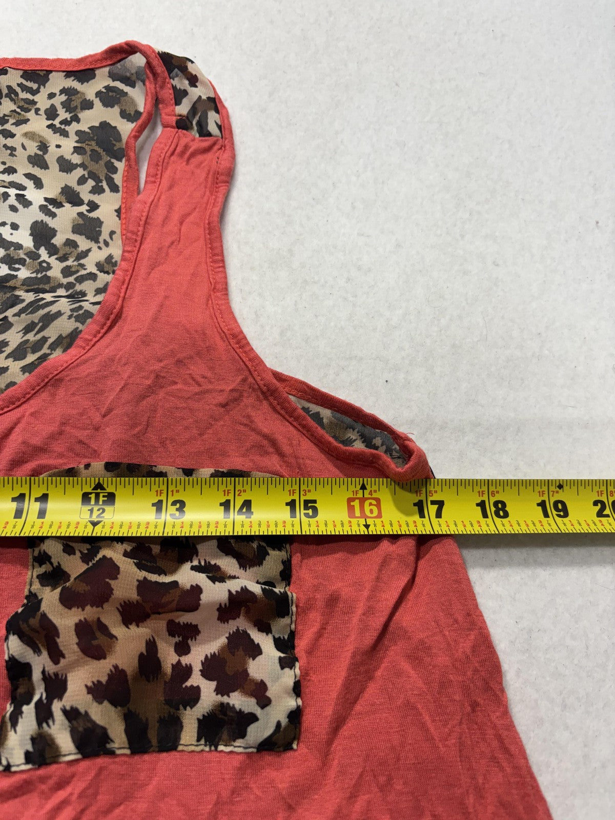 Lilypad Tank Top Womens Small Red Leopard Print Scoop Neck Racerback Pocket USA