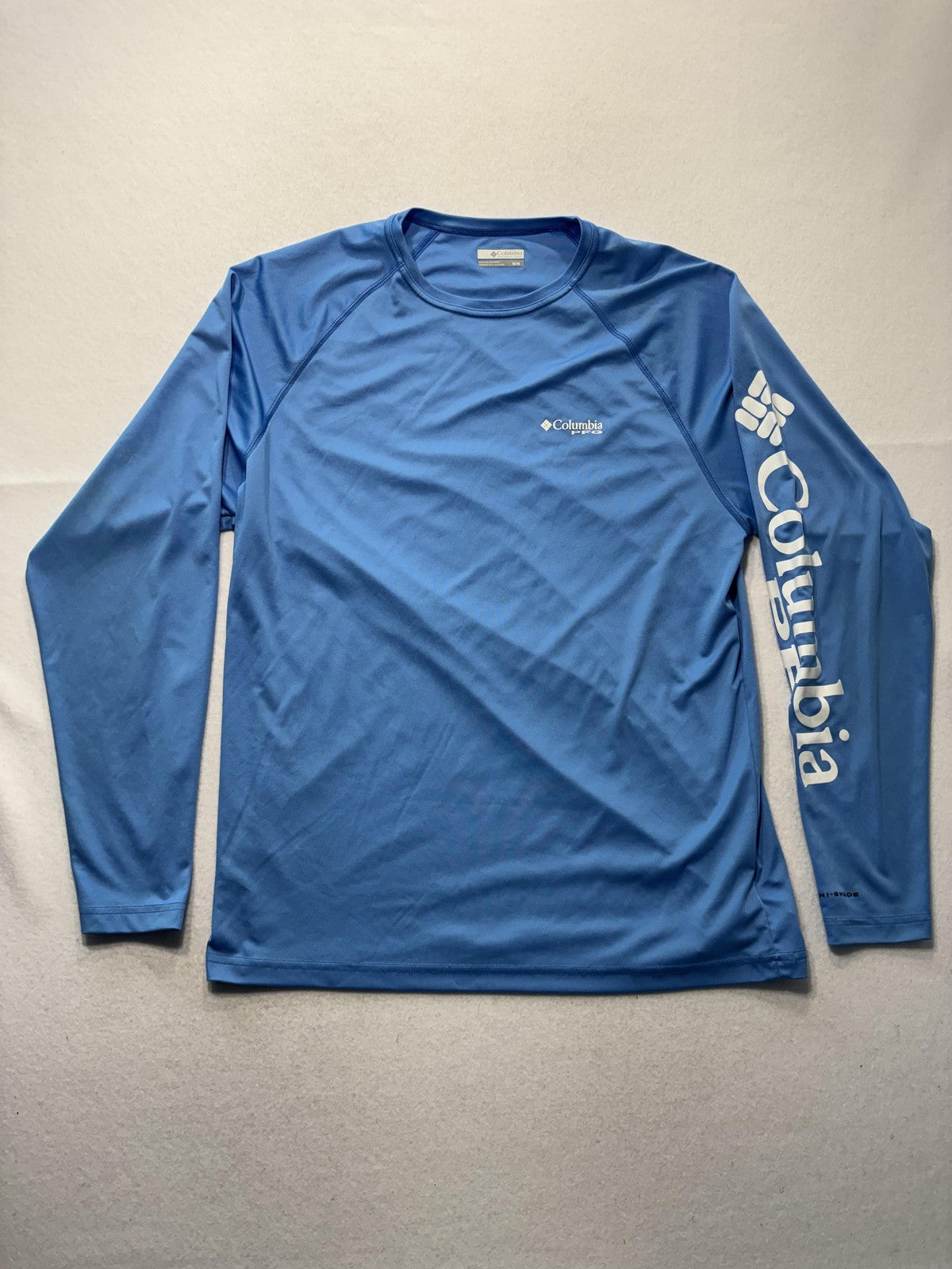 Columbia PFG Omni-Shade Shirt Mens Medium Blue Long Sleeve Fishing Lightweight