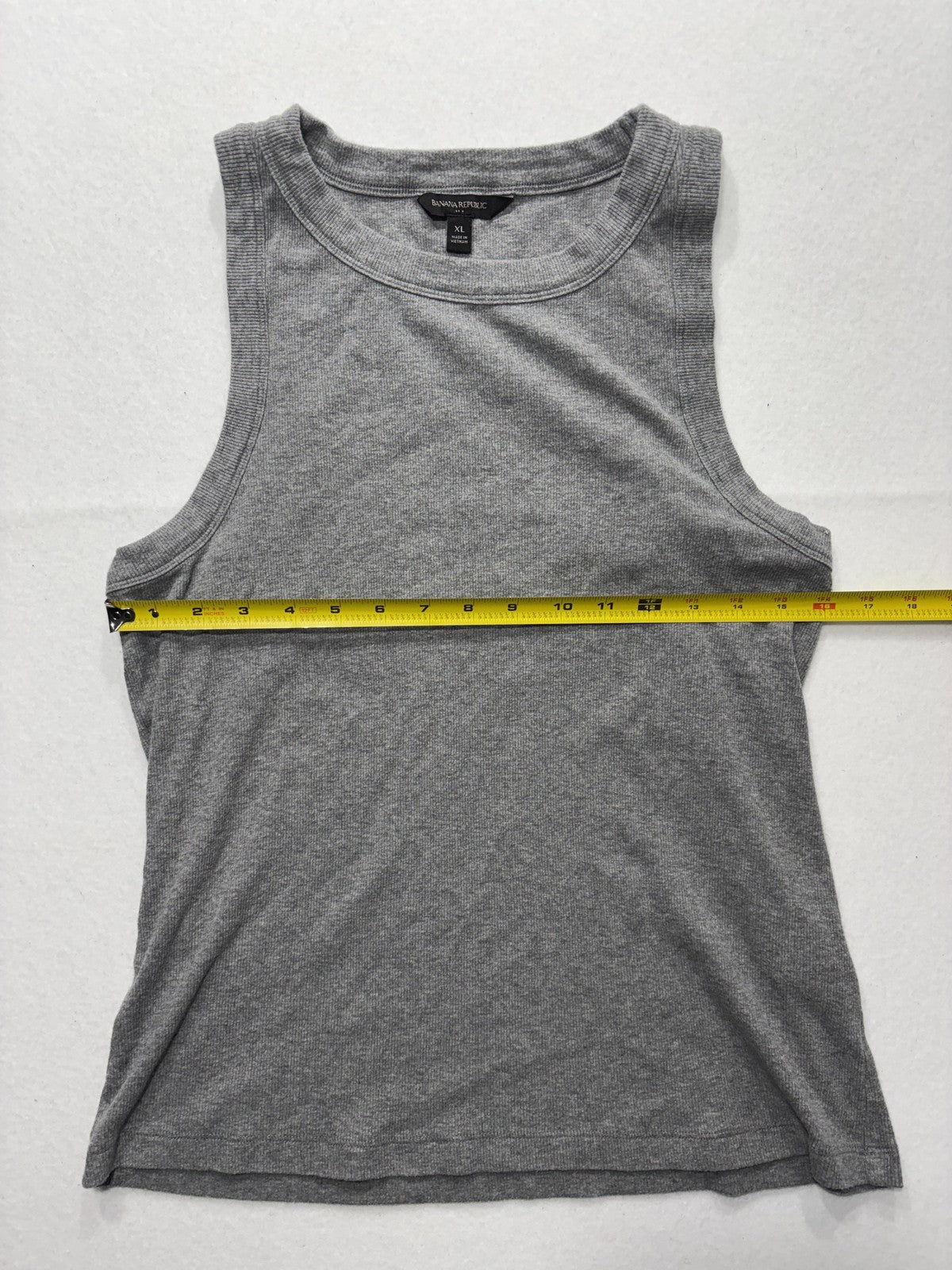 Banana Republic Tank Top Womens XL Gray Ribbed Knit Basic Summer Casual