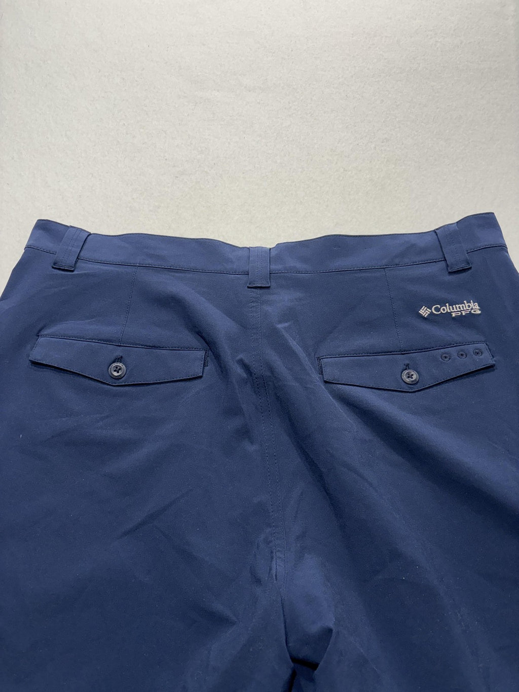 Columbia PFG Cargo Shorts Mens 36 Blue 8" Inseam Stretch Fishing Outdoor