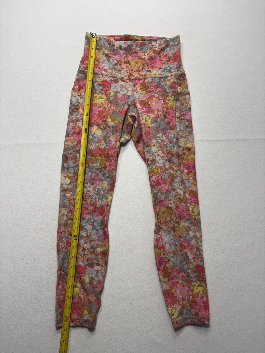 Lululemon Leggings Womens 6 Multi Floral High Rise 25.5" Inseam Ankle Pocket