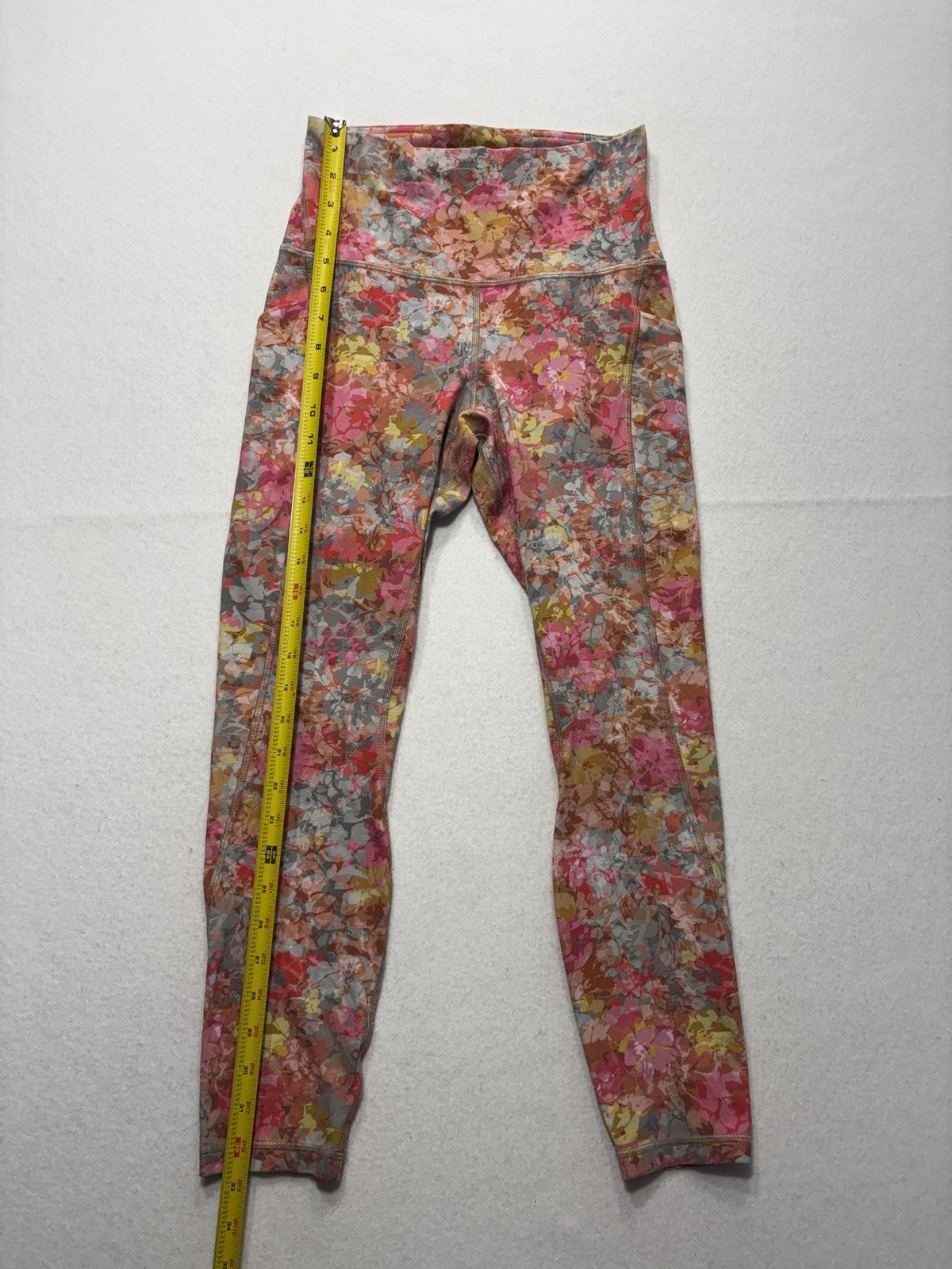 Lululemon Leggings Womens 6 Multi Floral High Rise 25.5" Inseam Ankle Pocket