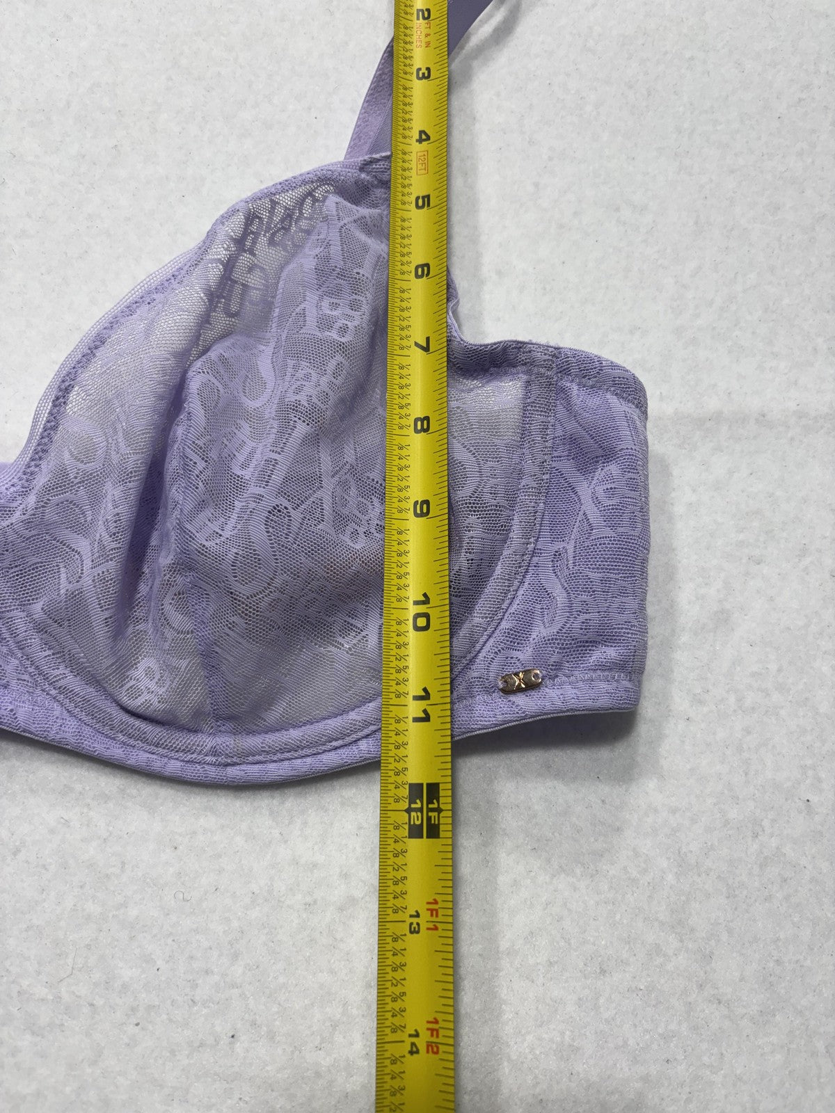 Savage X Fenty Signature Script Bra Womens 38D Purple Lace Balconette Underwire