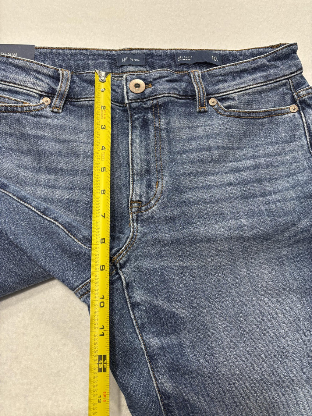 J. Jill Denim Jeans Womens 10P Blue Surfside Wash Relaxed Boyfriend Cuffed Ankle