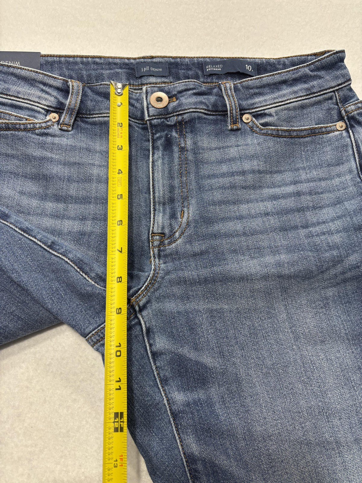 J. Jill Denim Jeans Womens 10P Blue Surfside Wash Relaxed Boyfriend Cuffed Ankle