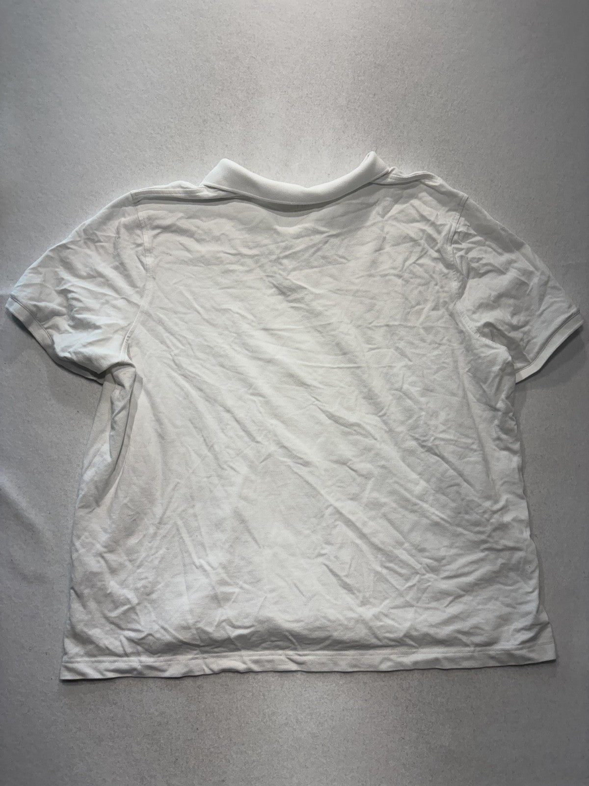 George Polo Shirt Mens 2XL White Stretch Knit Short Sleeve Tagless Casual