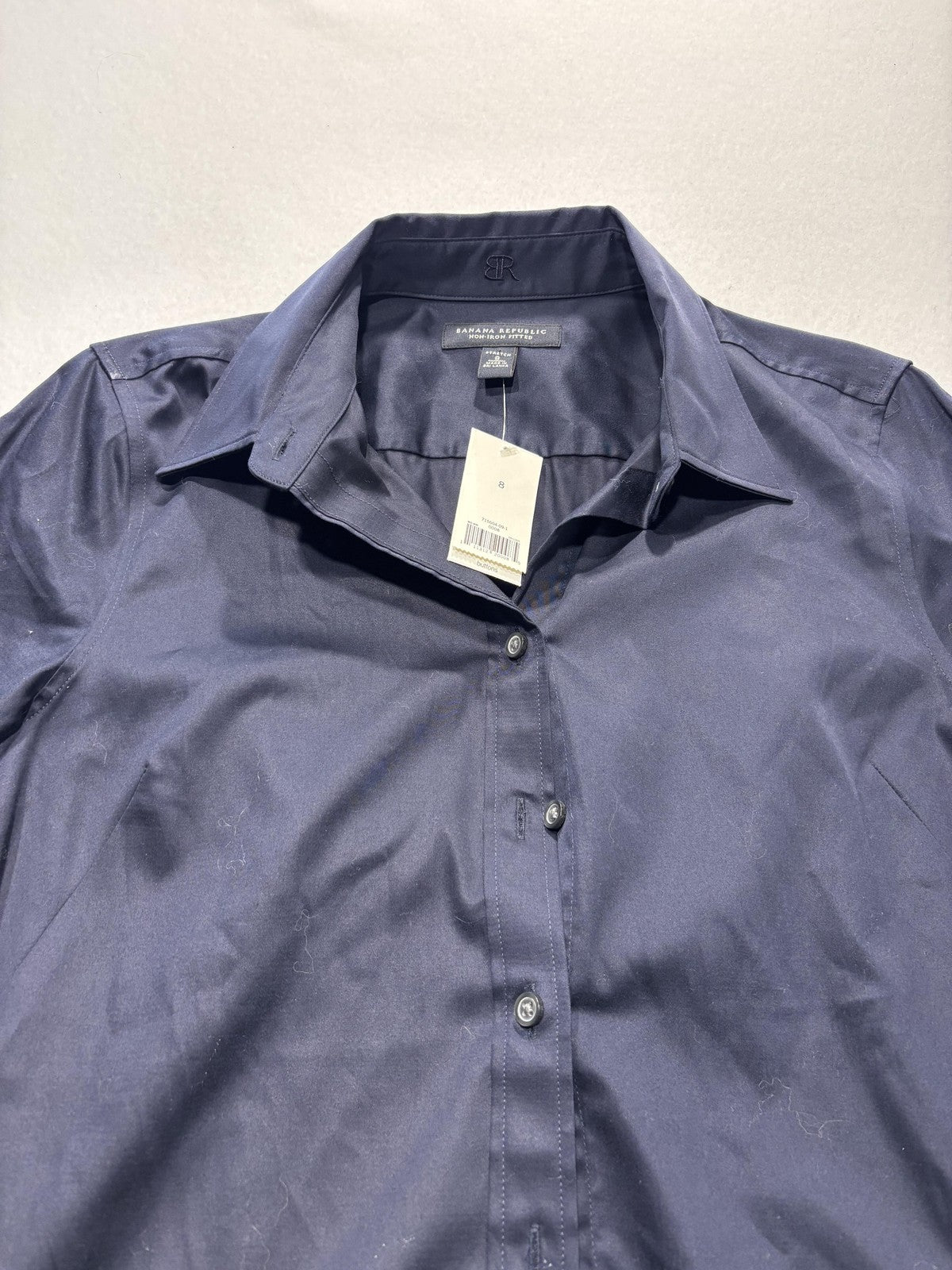 Banana Republic Shirt Womens 8 Blue Non Iron Stretch Button Up Long Sleeve Top