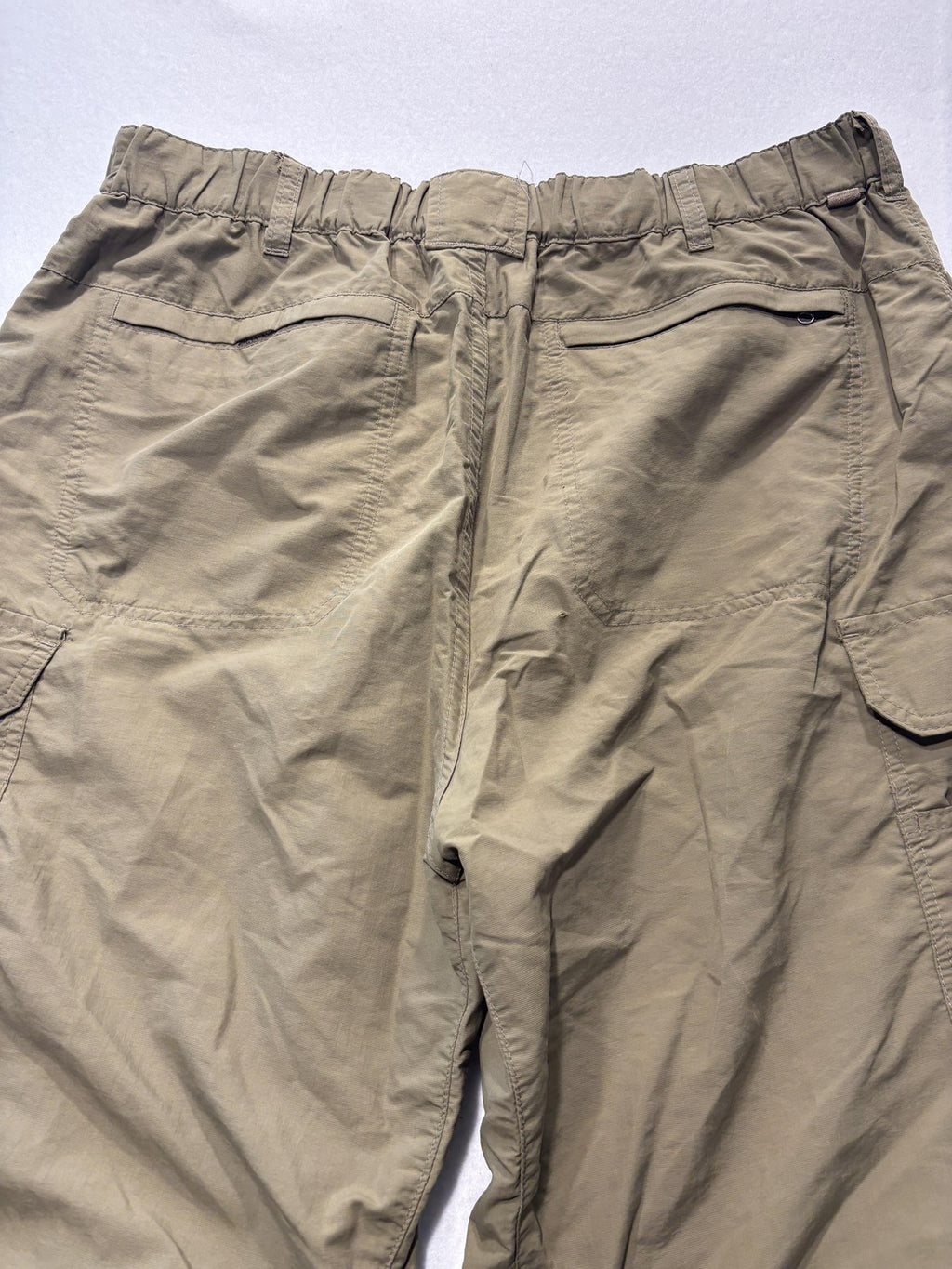 REI Cargo Pants Mens Large Green Nylon Elastic Waist UPF 50 Hiking Outdoor