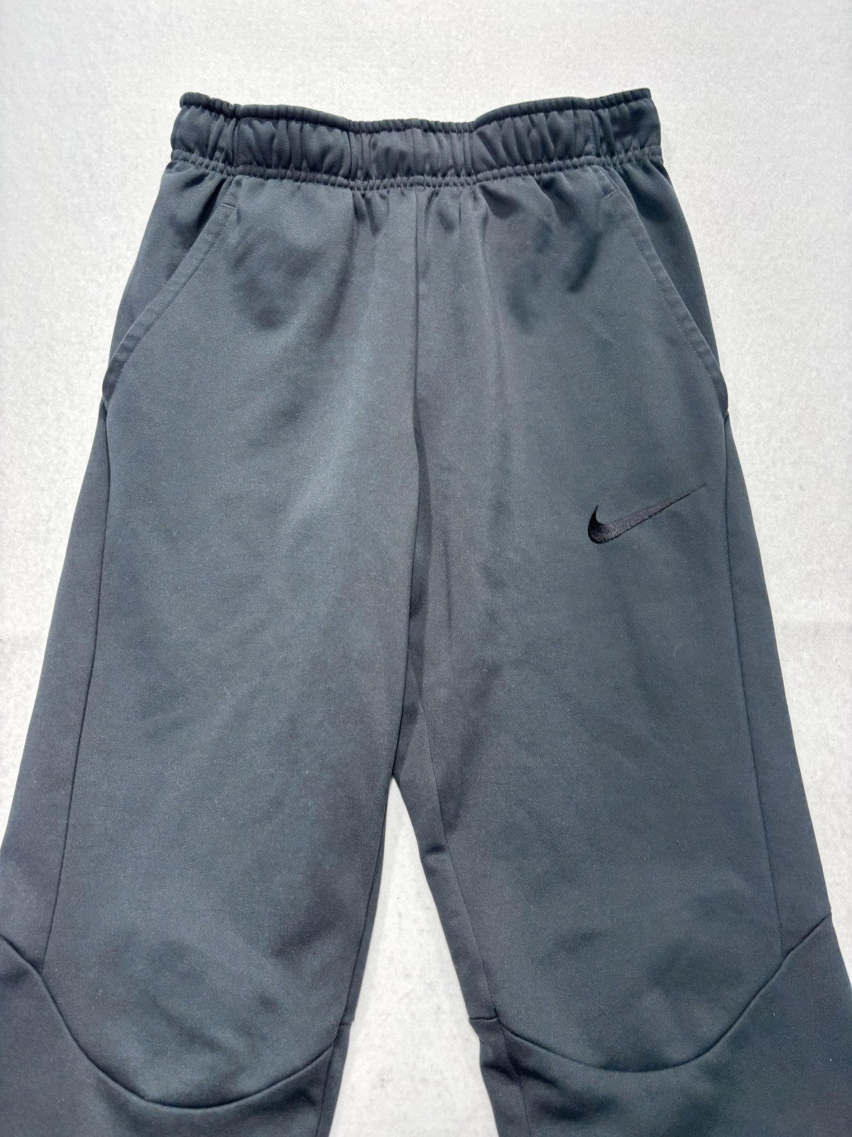 Nike Dri-FIT Track Pants Boys L Gray Elastic Waist Logo Athletic Sport