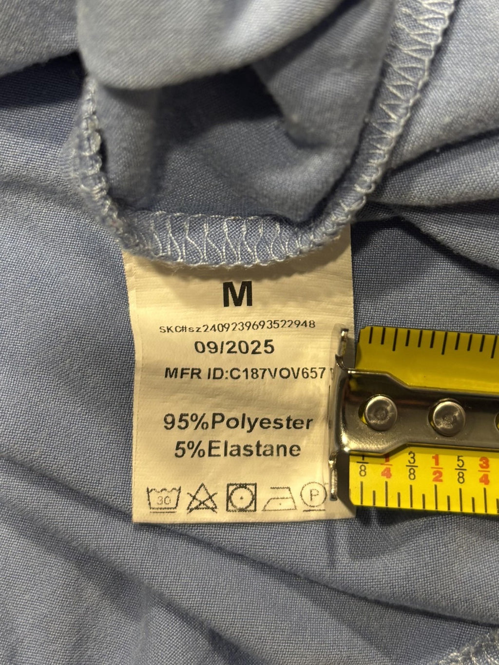 Blue V Neck Short Sleeve Cropped Stretch Tee Shirt Womens Medium C187V0V657