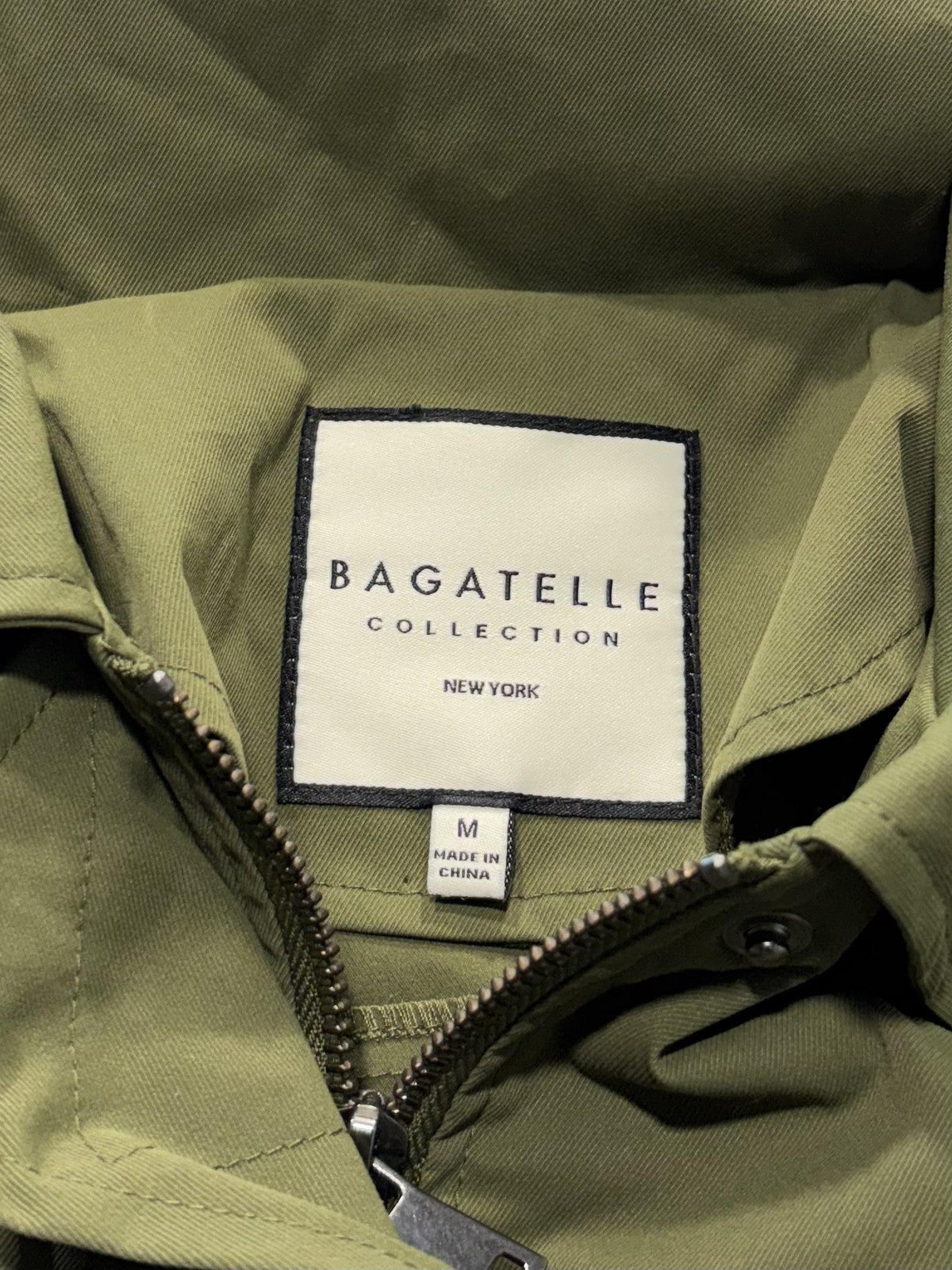 Bagatelle Collection Jacket Womens M Green Belted Military Full Zip Utility