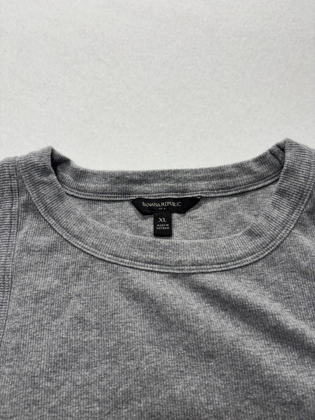 Banana Republic Tank Top Womens XL Gray Ribbed Knit Basic Summer Casual