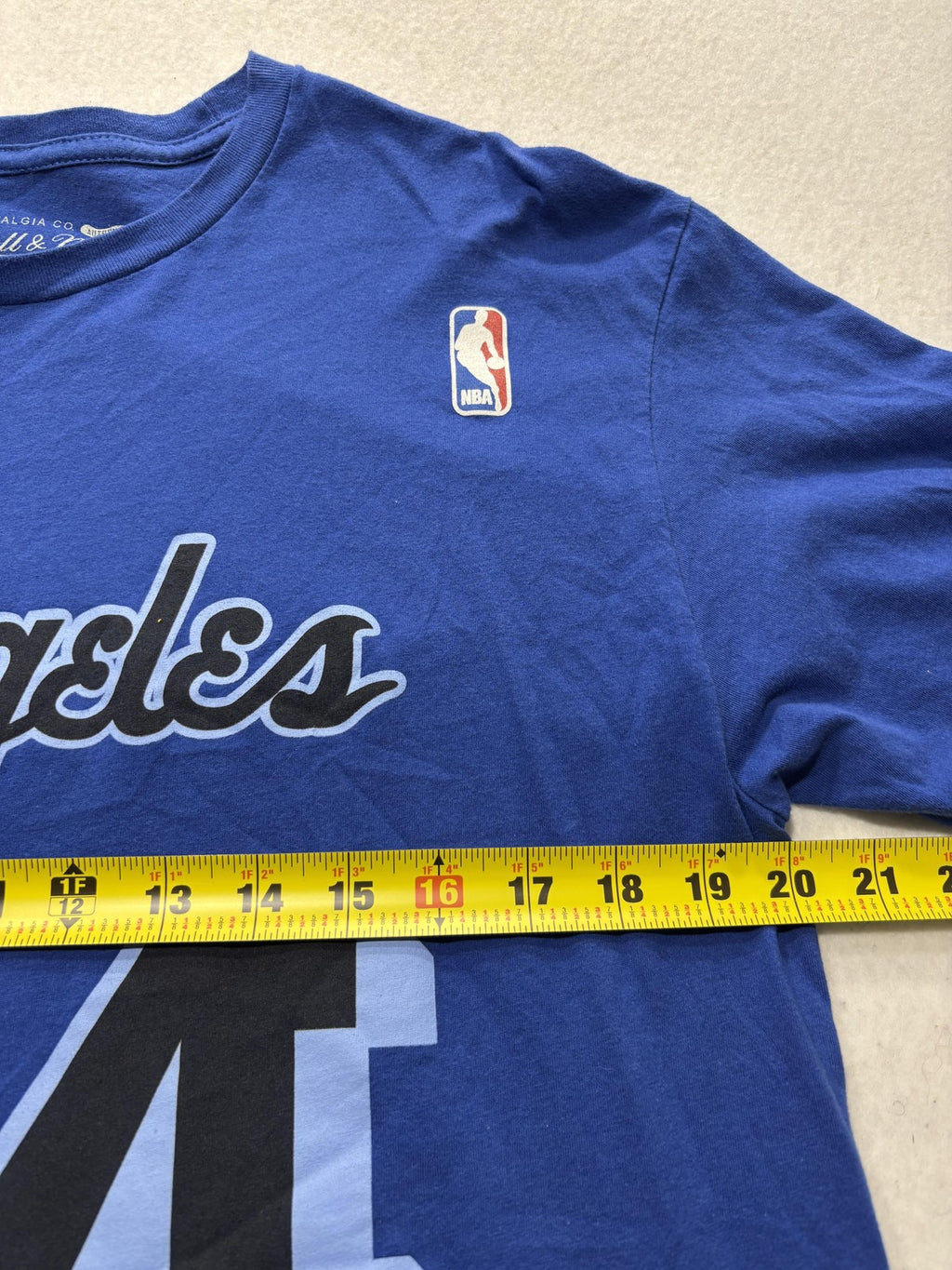 Los Angeles Lakers Shirt Mens Large Blue NBA Mitchell Ness Shaquille O'Neal 34